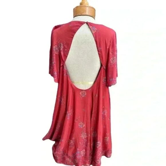 Kimchi Blue Rust Floral Mini Dress Sold At Free People. Sz M - Picture 4 of 7